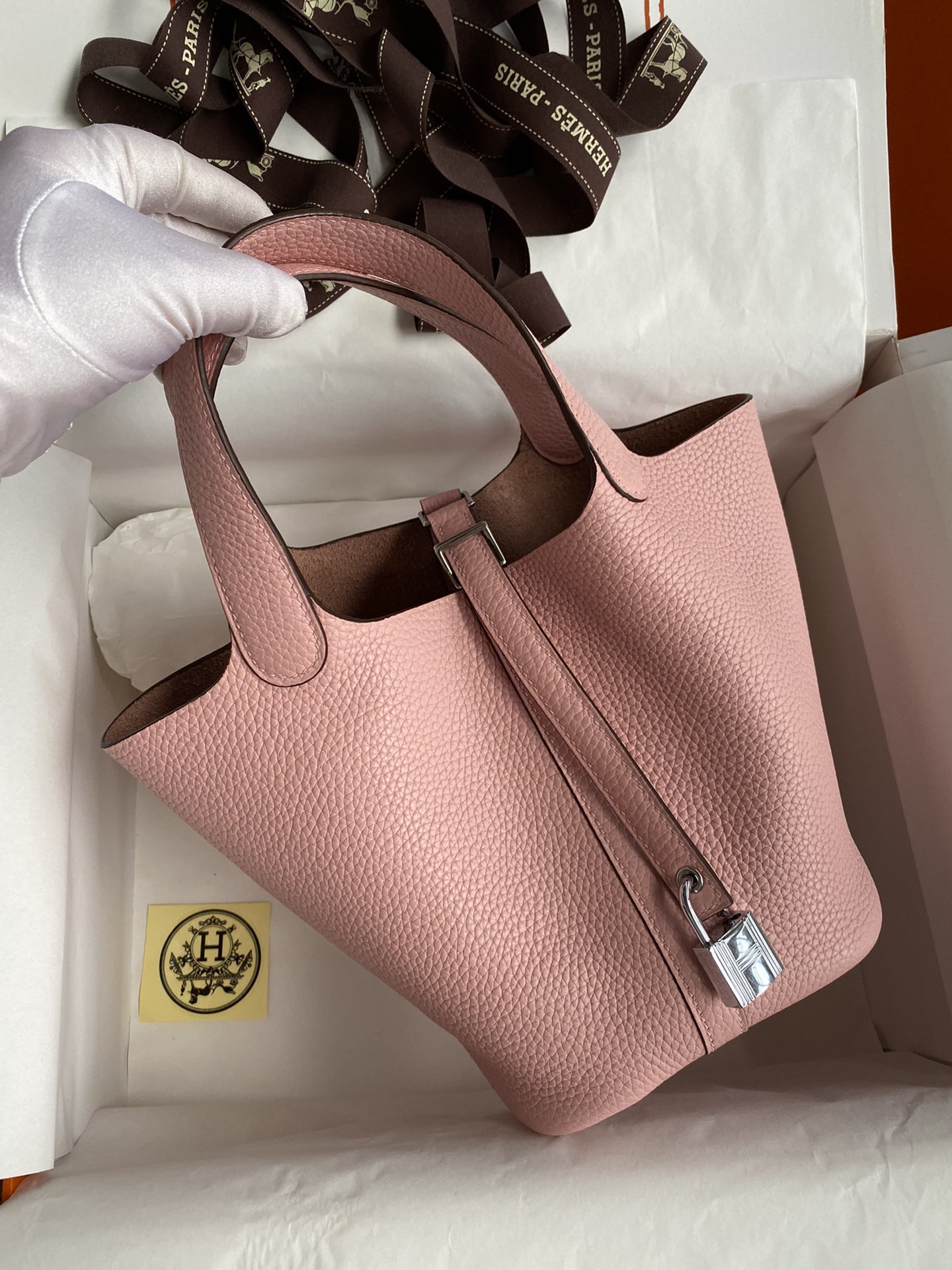 Hermes Picotin Lock 18 Bag In Pink Clemence Leather